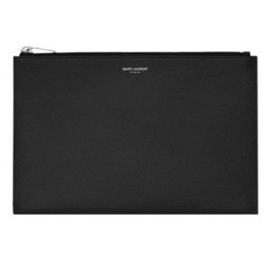 Saint Laurent Mini Tablet Holder In Black Leather